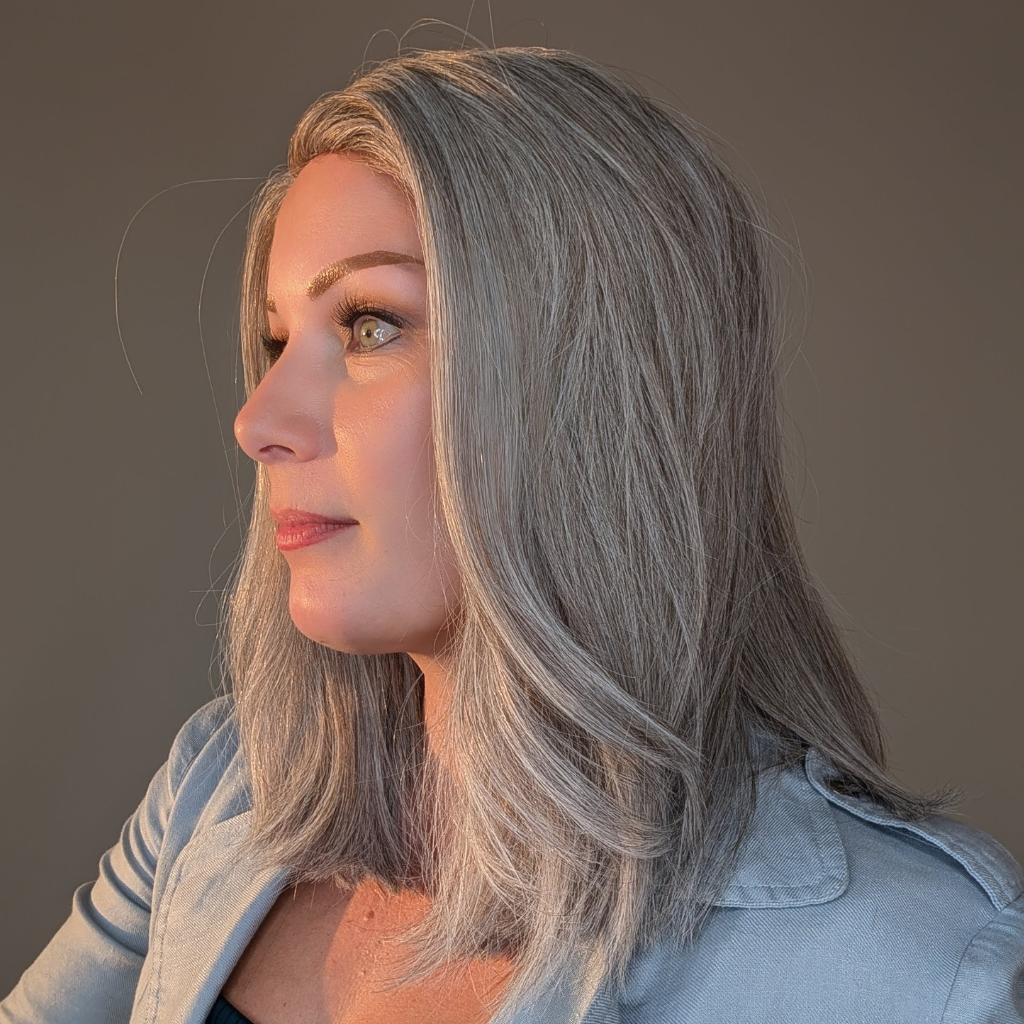 shoulder length wigs light grey