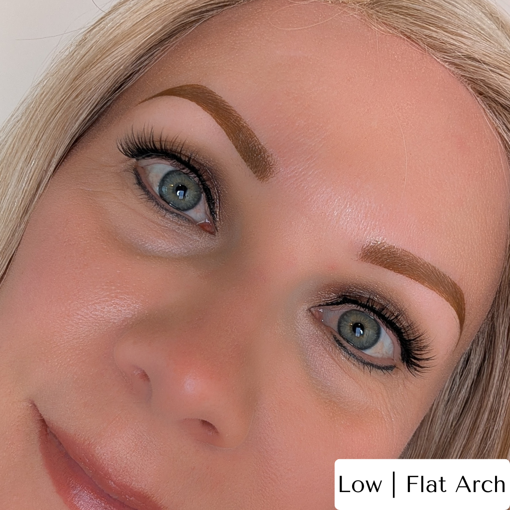 Temporary Eyebrow Tattoo Low Flat Arch Straight Brow 2