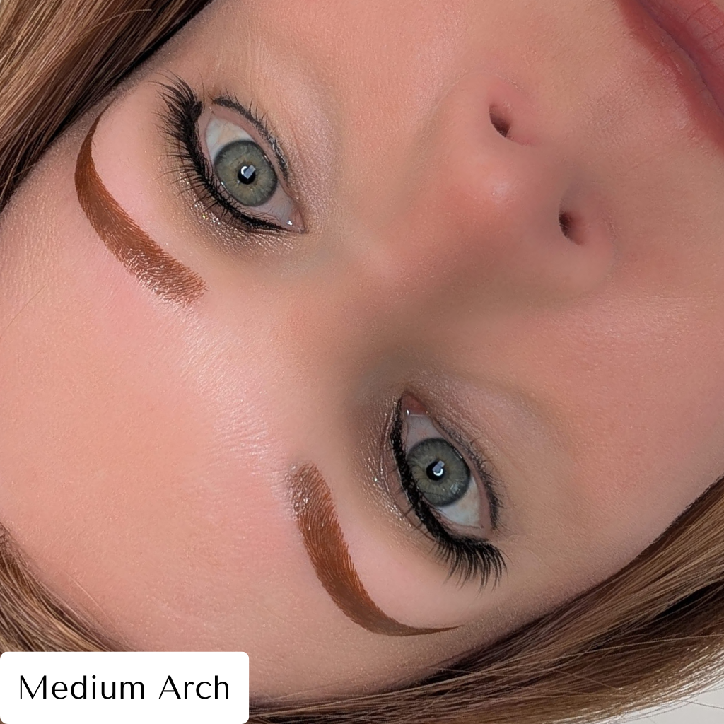 Temporary Eyebrow Tattoos Medium Arch Red