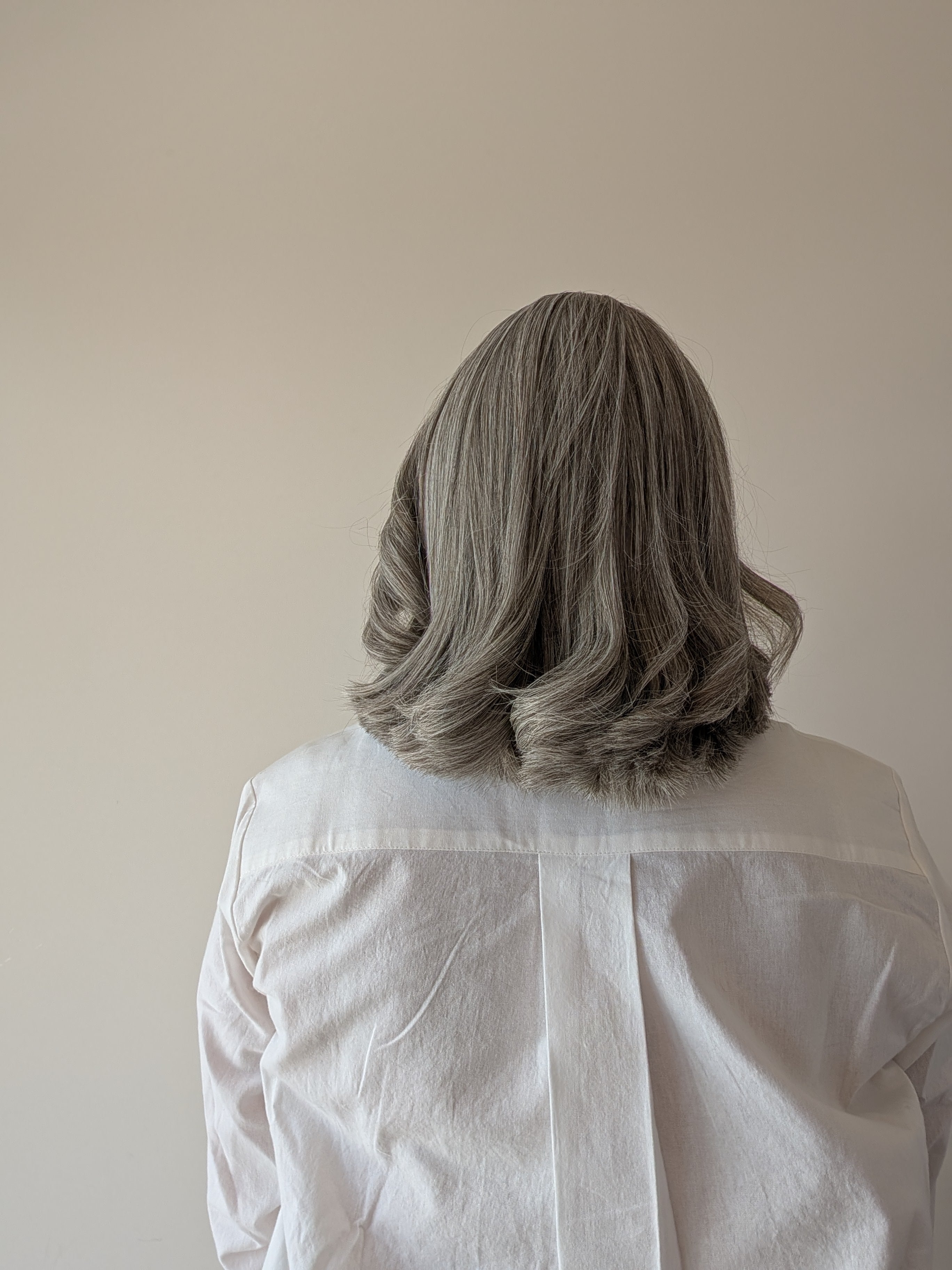 light grey bob headband wig