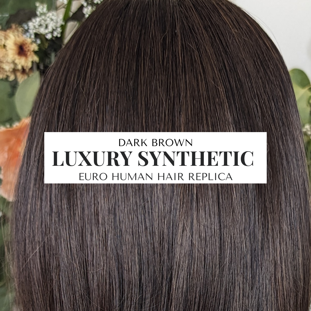 dark brown luxury synthetic wig 