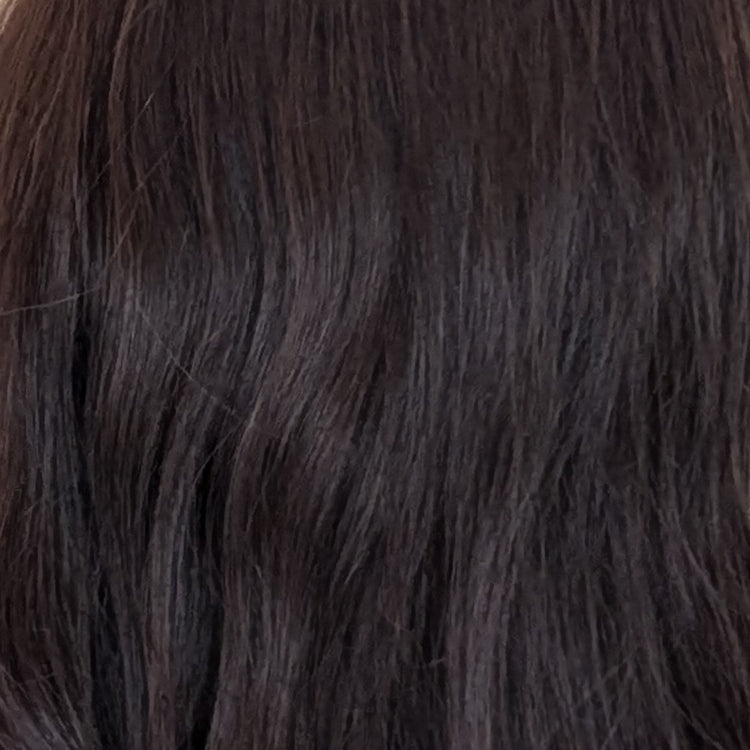 dark brown human hair wig close up