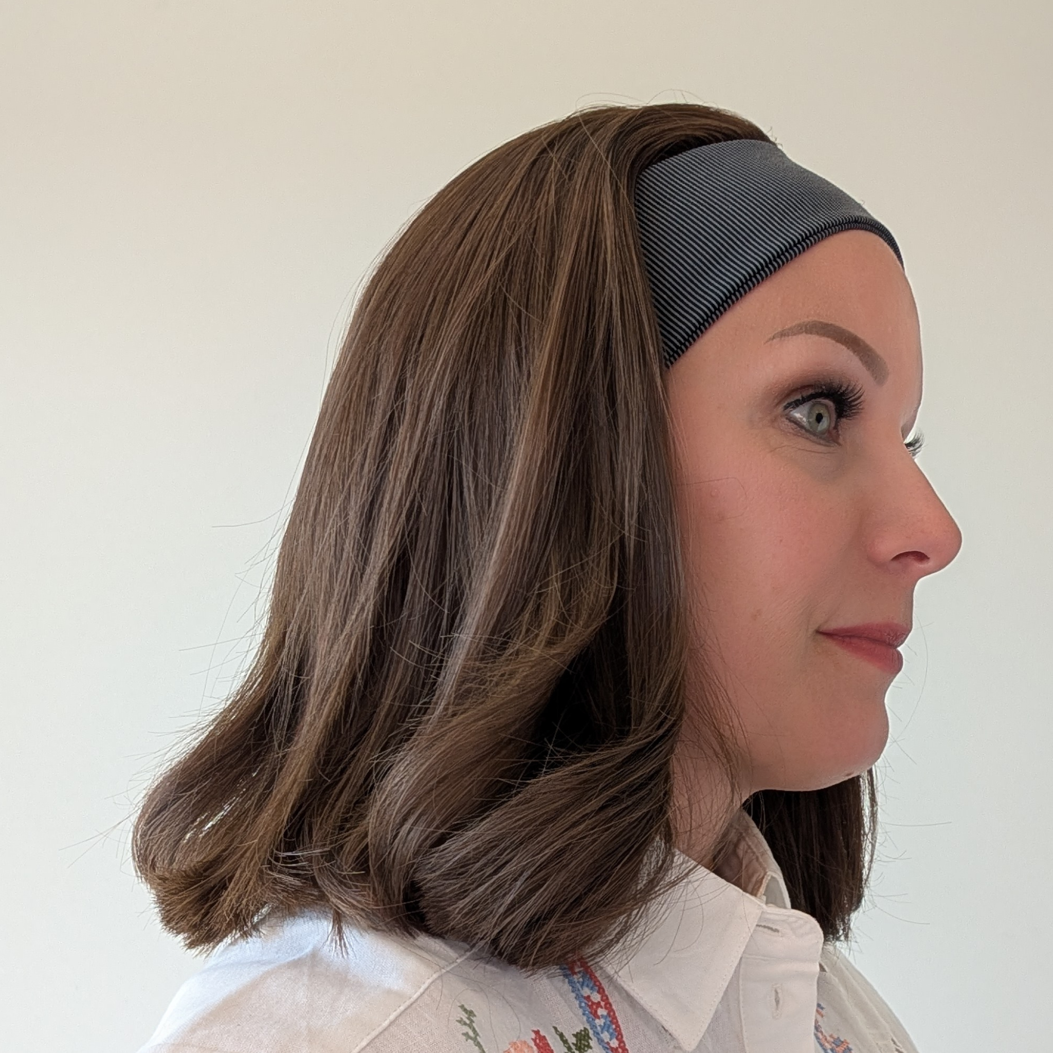medium brown bob headband wig 