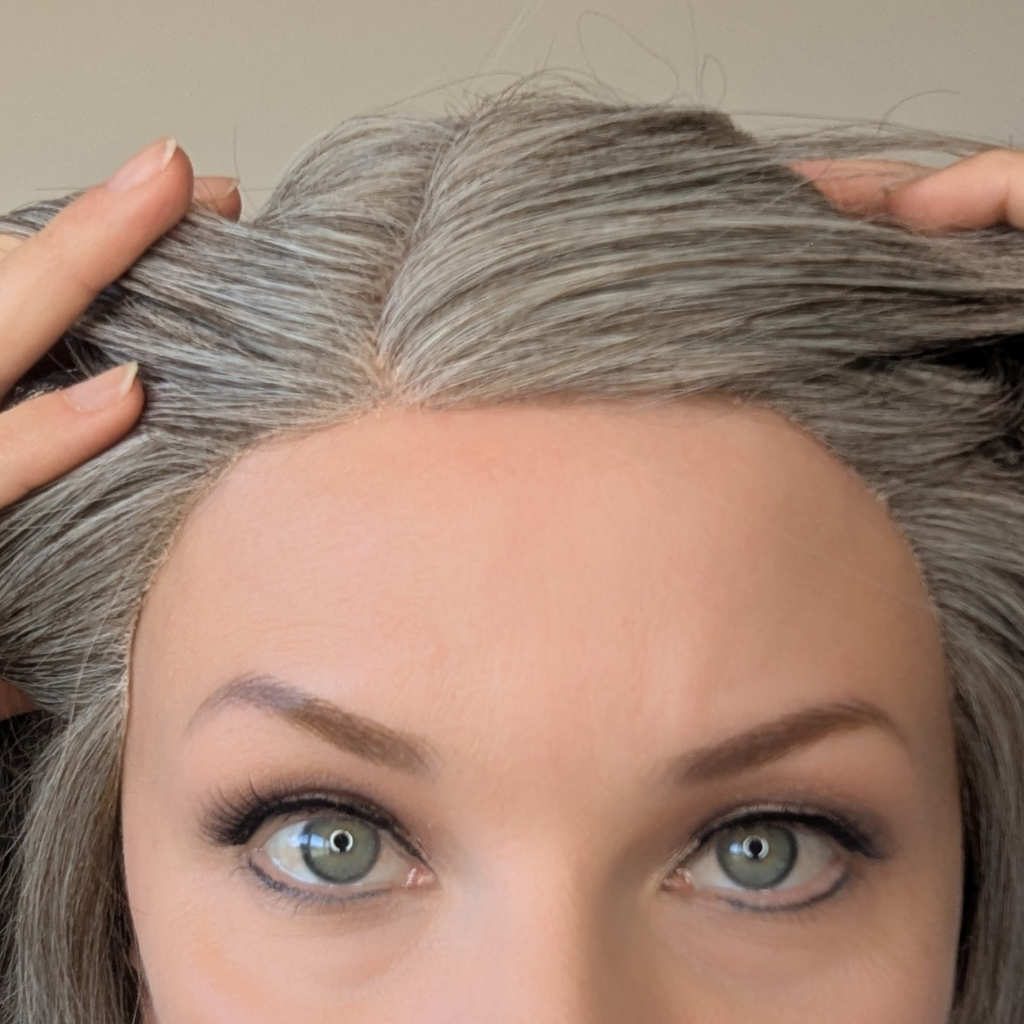 lace front human hair grey wig