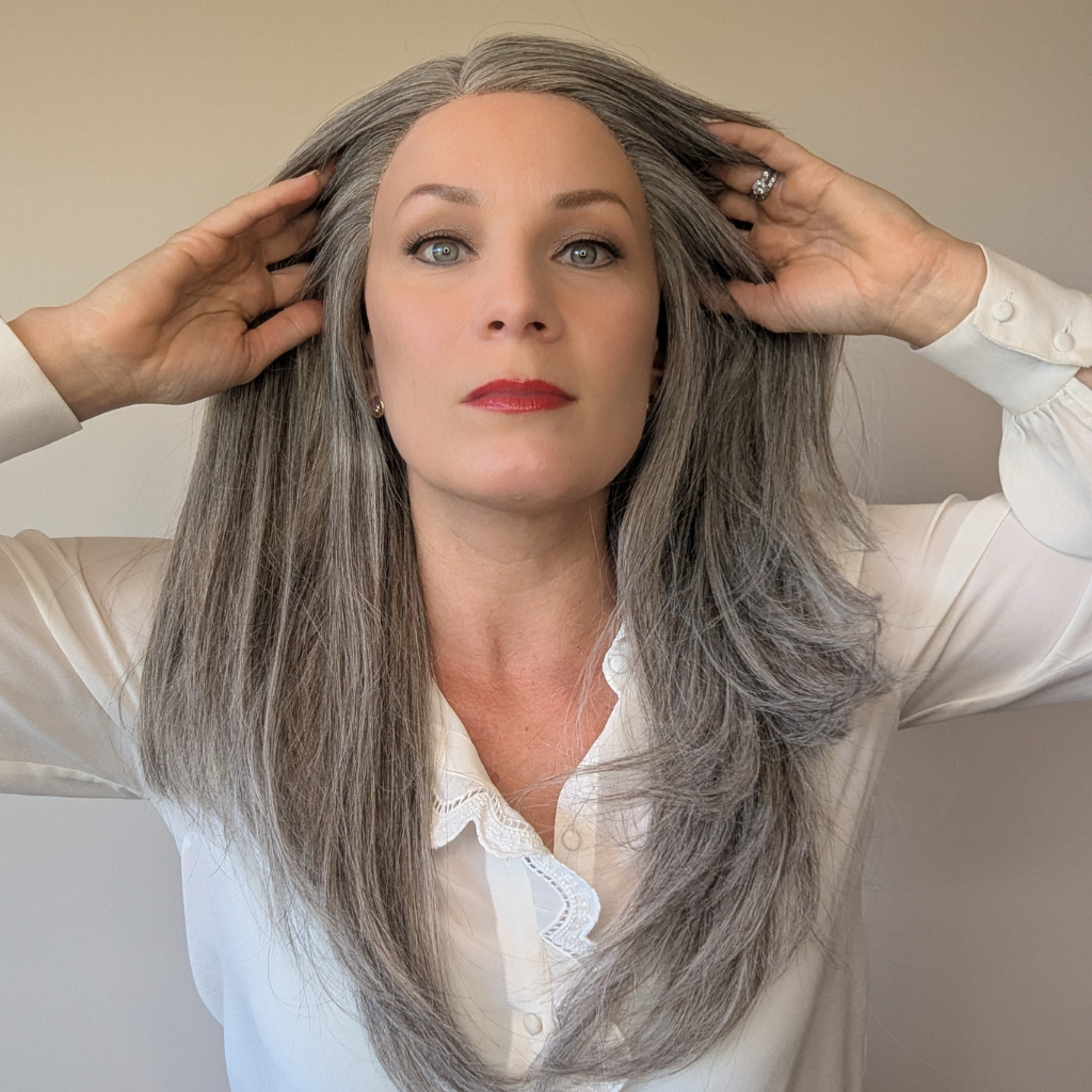 lace front human hair grey wig