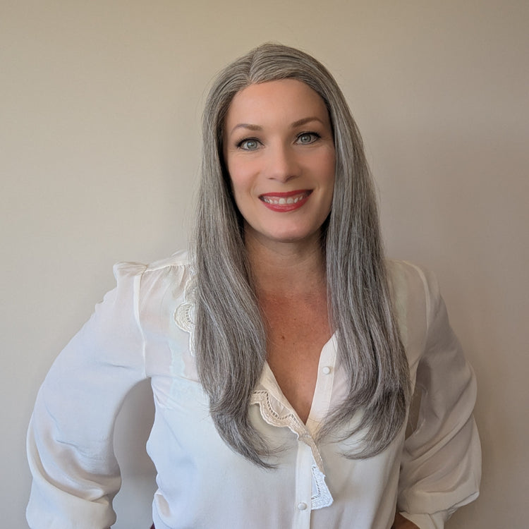 lace front human hair grey wig