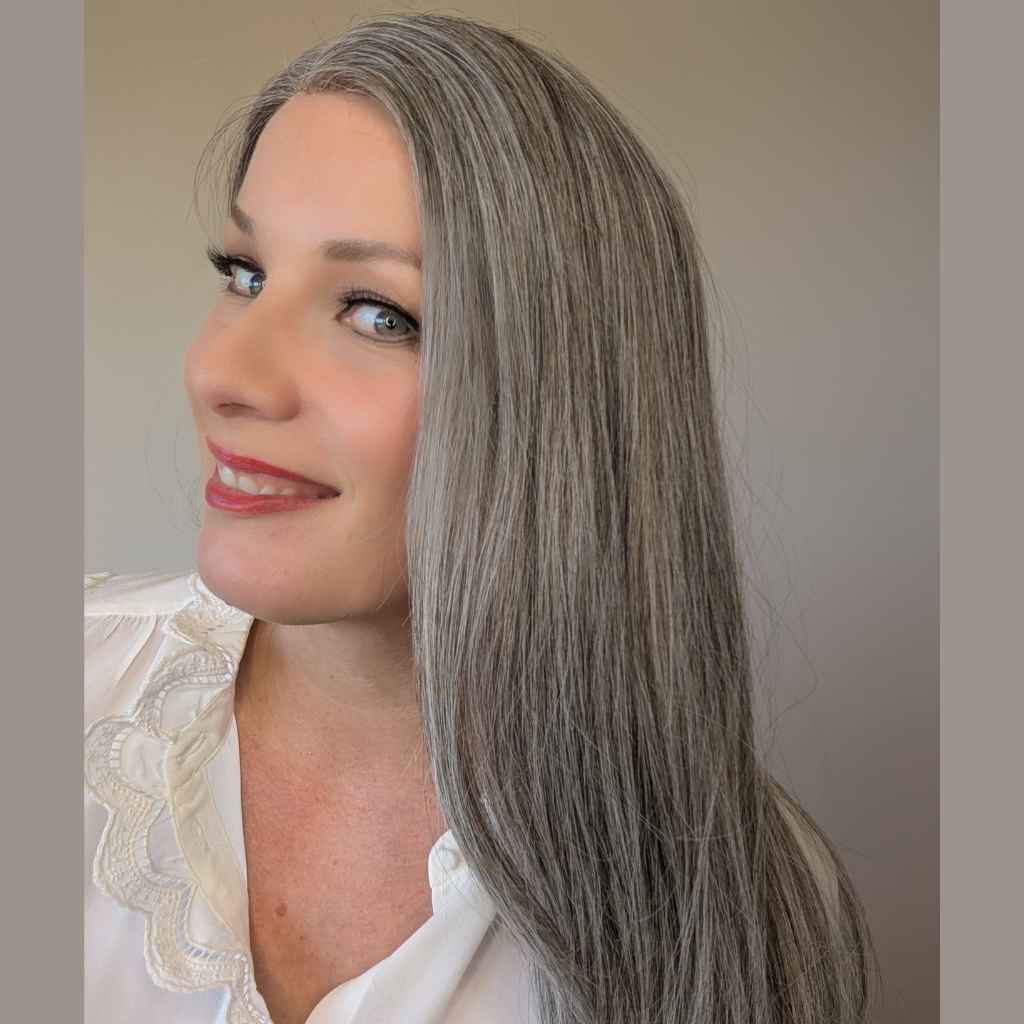 lace front human hair grey wig