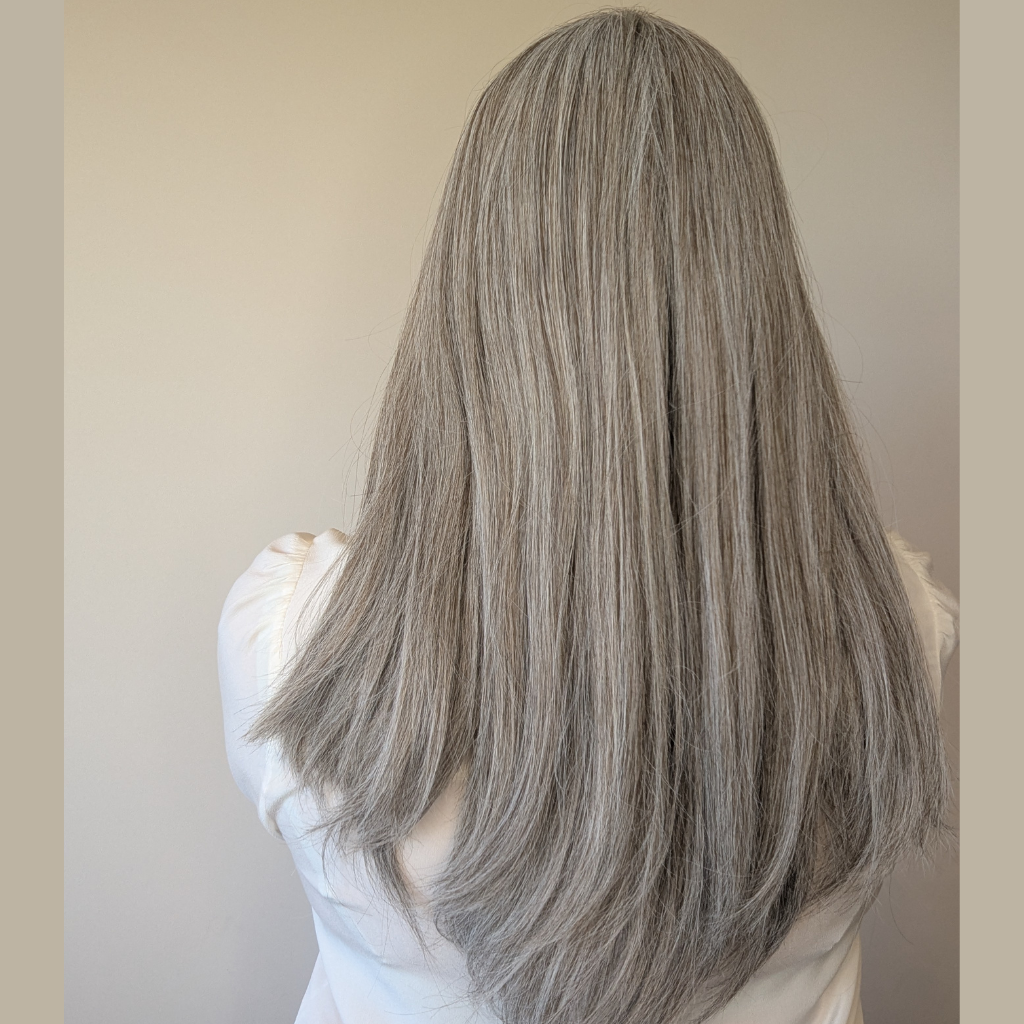 lace front human hair grey wig