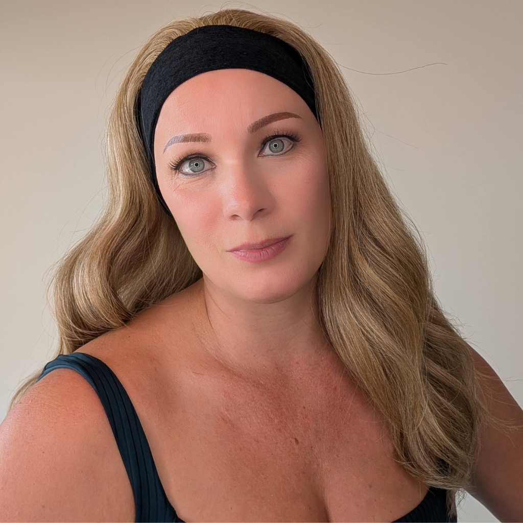long headband wig dark blonde heat friendly synthetic