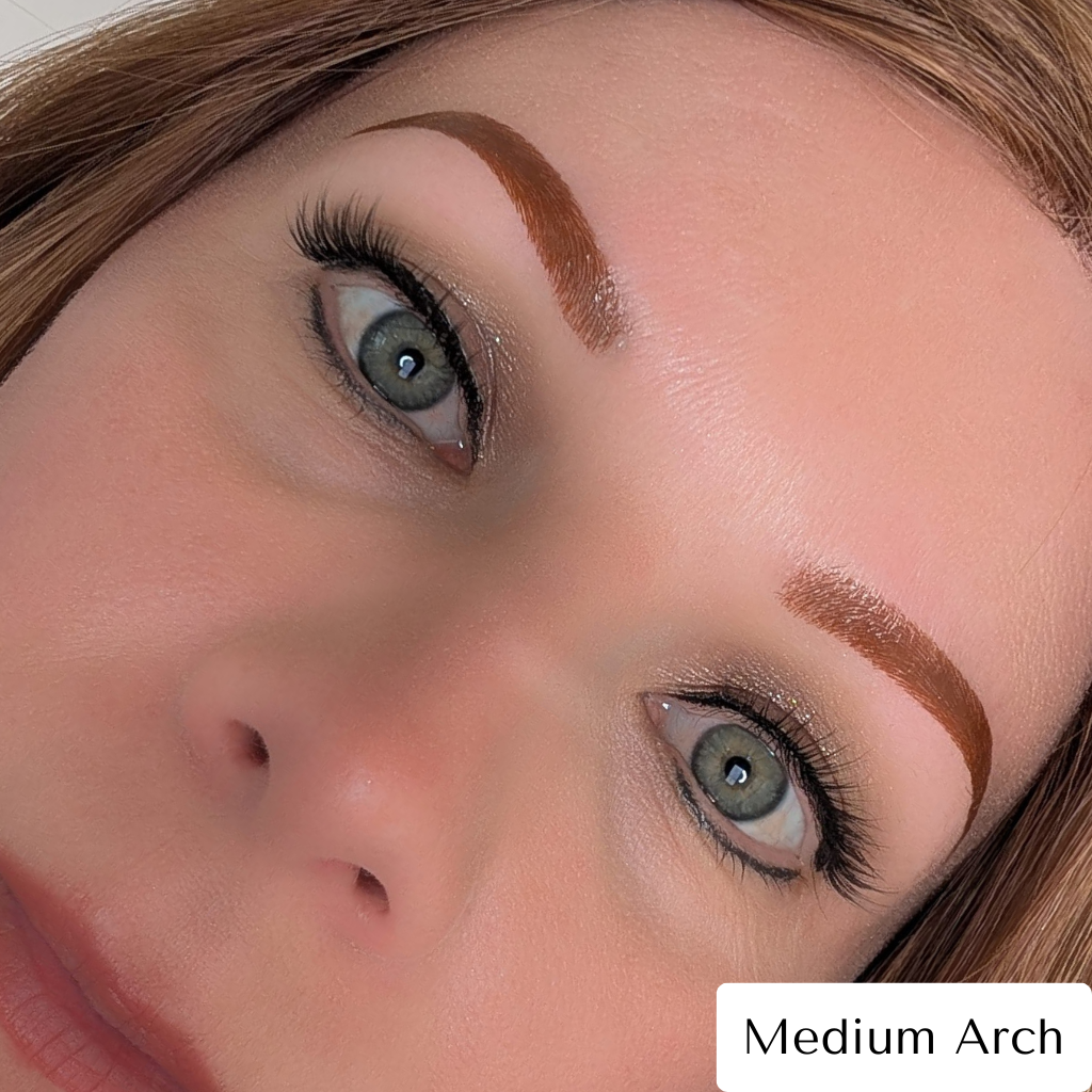 Temporary Eyebrow Tattoos Medium Arch Red