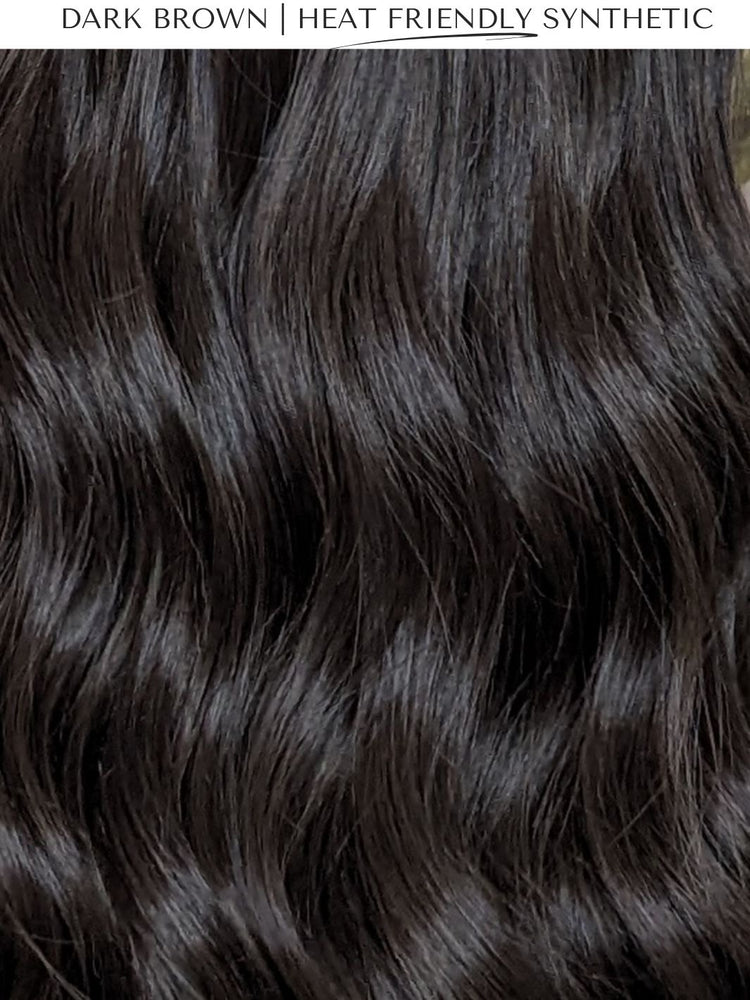 dark brown heat friendly synthetic wig