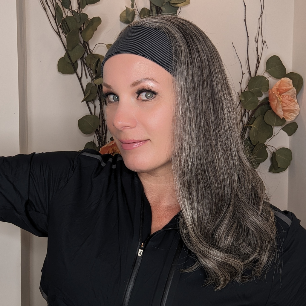 headband wig human hair dark grey
