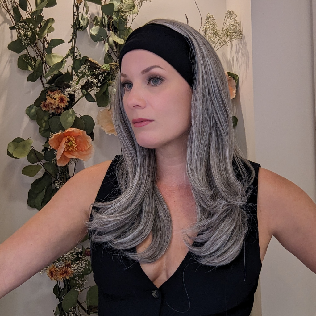 headband wig light grey
