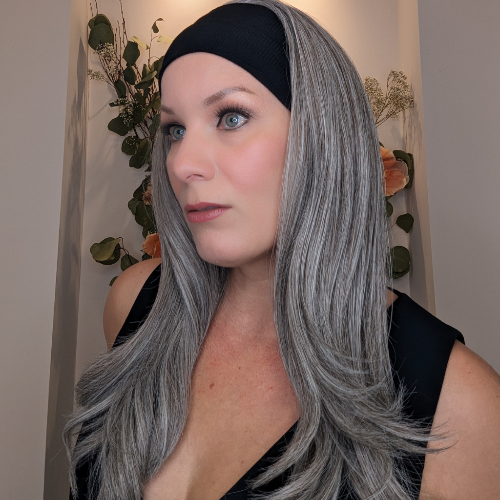 headband wig light grey