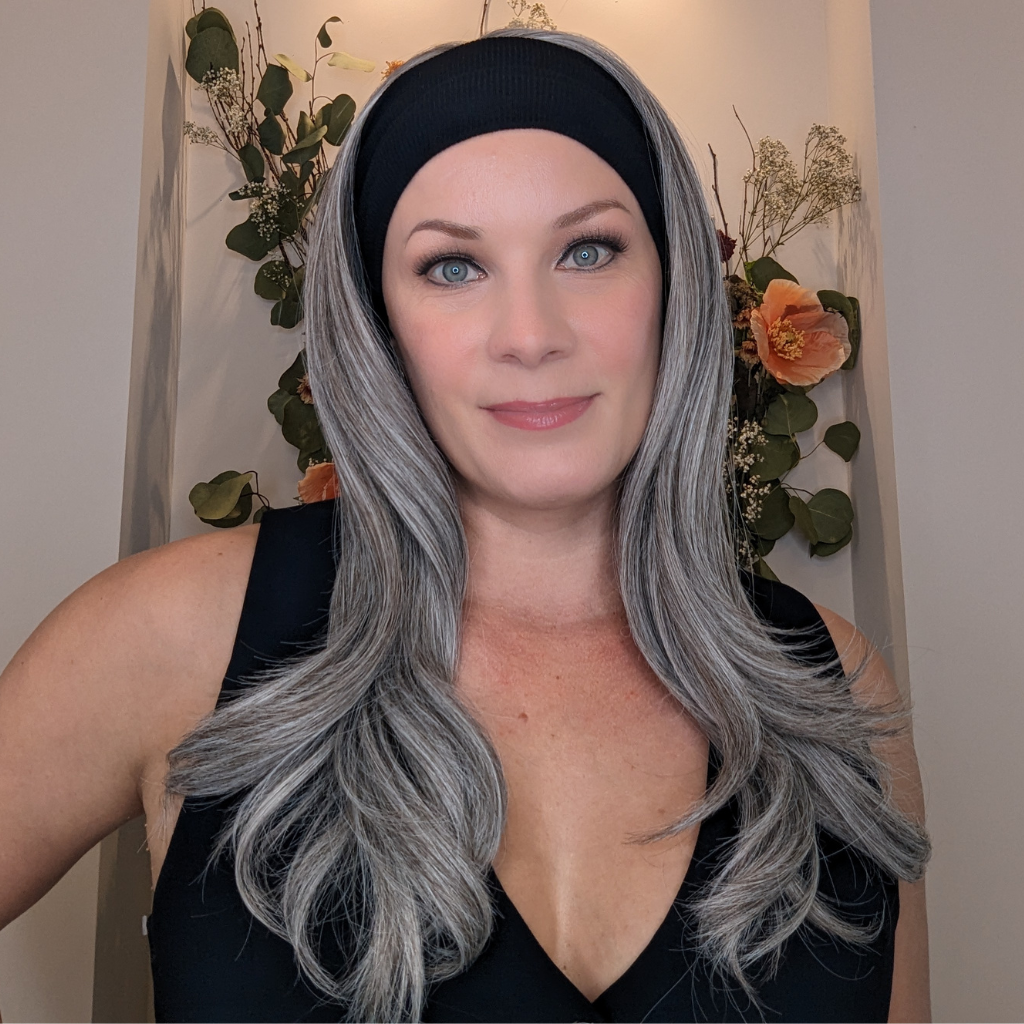 headband wig luxury synthetic light grey