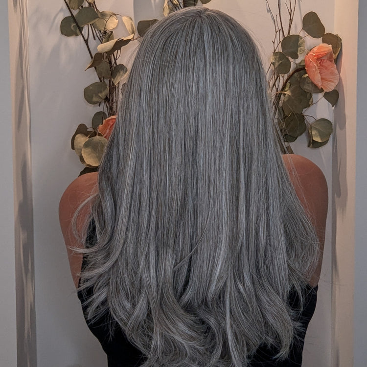 light grey synthetic topper