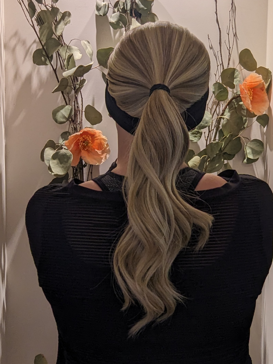 synthetic headband wig back ponytail