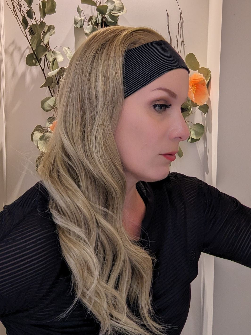 synthetic headband wig natural blonde