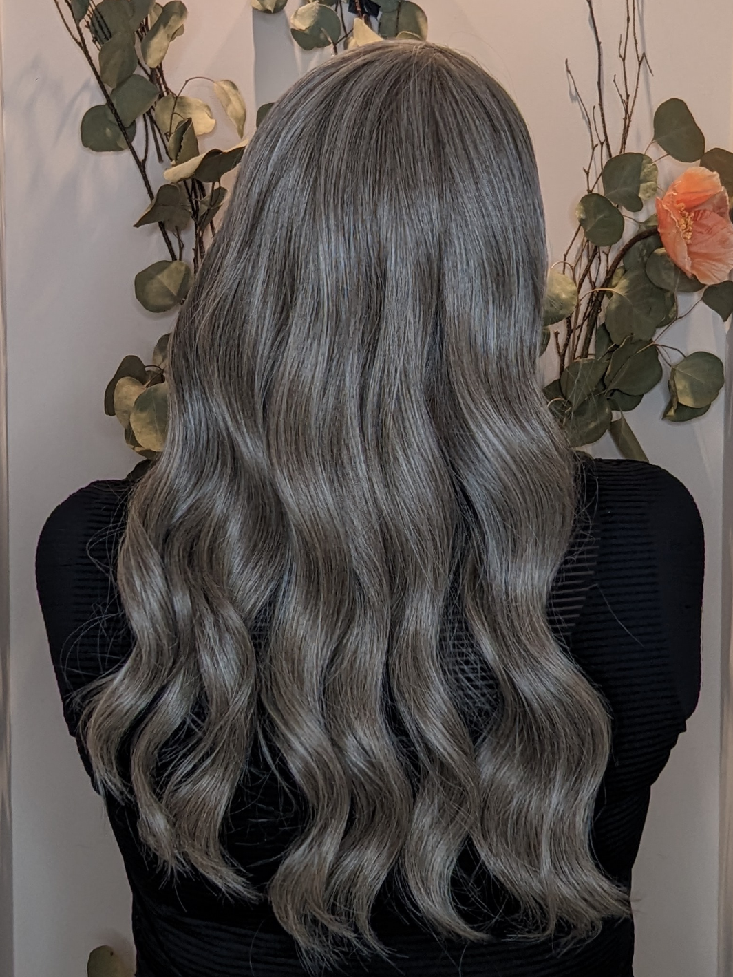 synthetic light grey wig